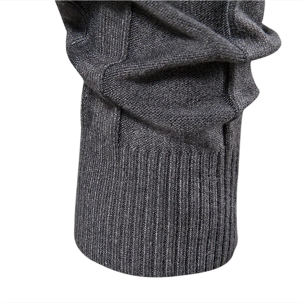 Men's rib-knit turtleneck sweater, long sleeve