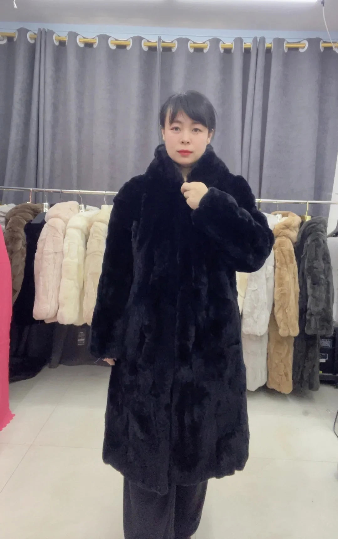 Women's hooded coat made of soft material