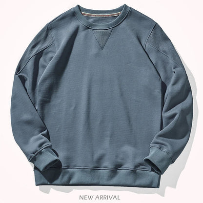Unisex Long-Sleeve Crew-Neck Sweatshirt Cotton-Look Casual Sweater