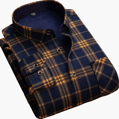 Men's Casual Flannel Shirt Checked Long Sleeve – Modern Outdoor & Business Casual Shirt