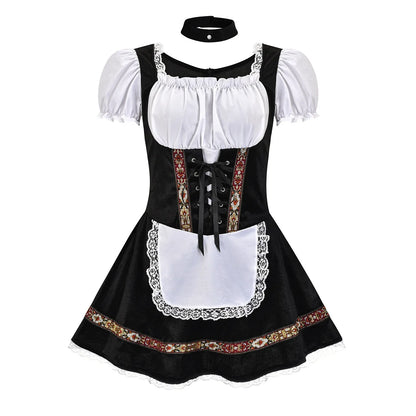 Damen Dirndl-Kostüm mit Schürze und Puffärmeln – Oktoberfest Verkleidung