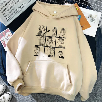 Hoodie with graphic print, long sleeves, hood, and kangaroo pocket