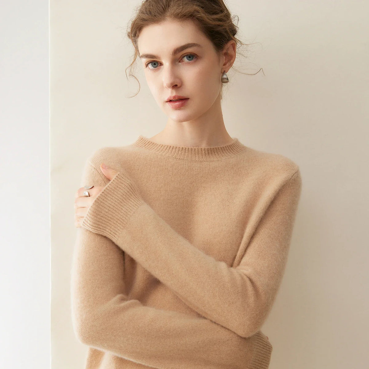 Damen Pullover Rundhalsausschnitt Langarm Weiches Material