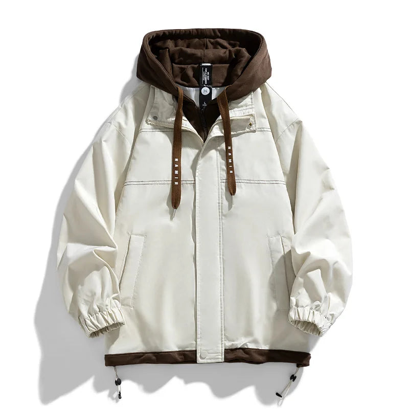 Unisex Übergangsjacke mit Kapuze und Reißverschluss