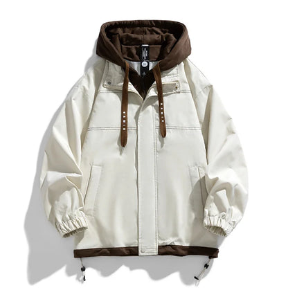 Unisex Übergangsjacke mit Kapuze und Reißverschluss