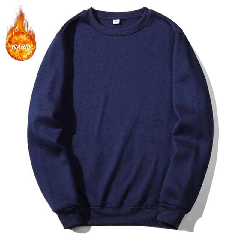 Unisex cotton-blend crew-neck sweatshirt, long sleeves, casual sweater
