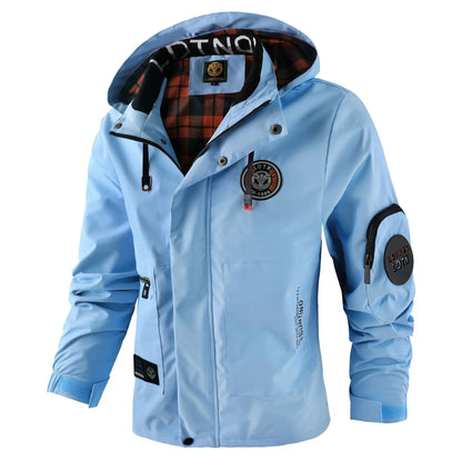 Herren Winterjacke mit Kapuze Winddicht Warm Gefüttert Mehreren Taschen