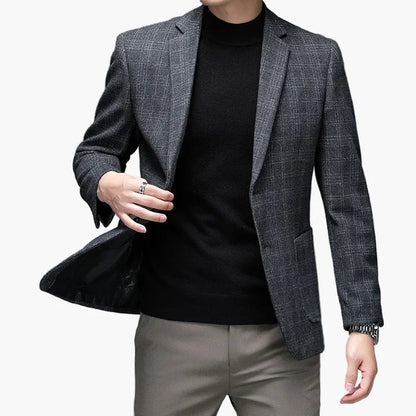Men's Business Casual Blazer – Modern Checked Look for Office and Everyday Use