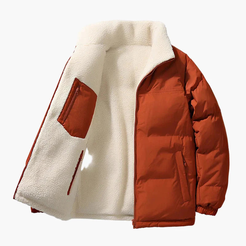 Men's winter quilted jacket with loose fit and fleece lining – urban fashion outdoor jacket