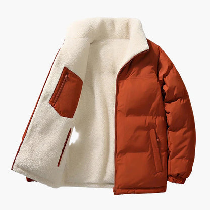 Men's winter quilted jacket with loose fit and fleece lining – urban fashion outdoor jacket