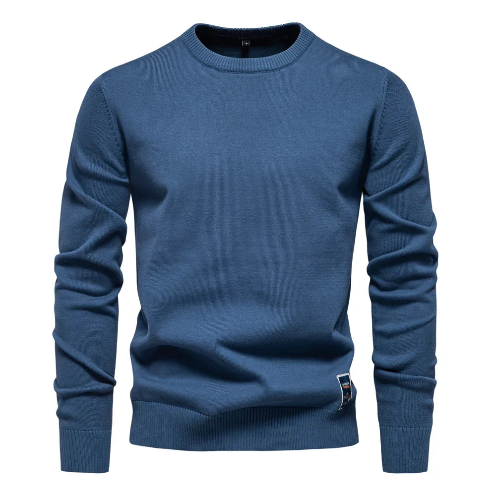 Herren Rundhals Pullover Langarm Basic Strickpullover