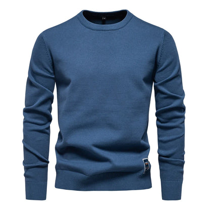 Herren Rundhals Pullover Langarm Basic Strickpullover