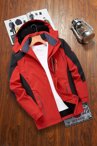 Herren Winter Outdoor Jacke mit Kapuze und Fleece Futter