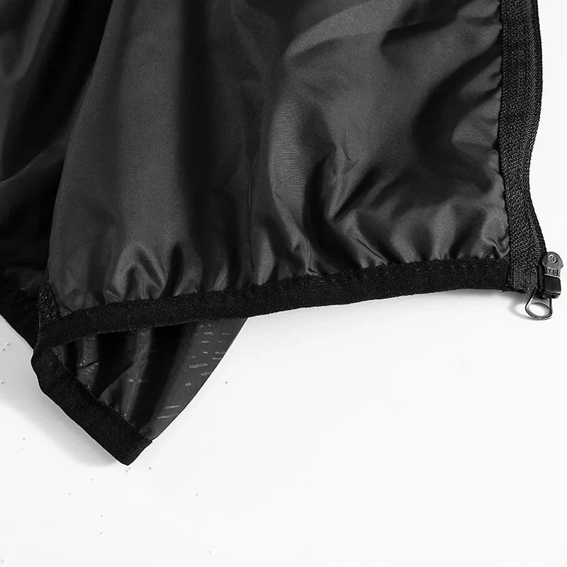 Lightweight hooded windbreaker jacket with zipper