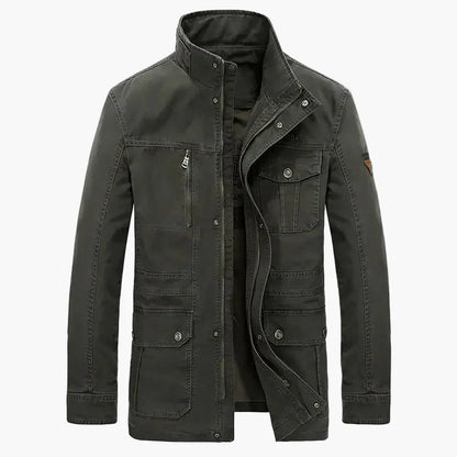 Men's casual jacket with stand-up collar and multiple pockets – casual, mid-length, ideal for everyday and outdoor use