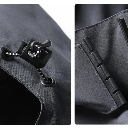 Unisex outdoor jacket with hood, zipper & adjustable cuffs