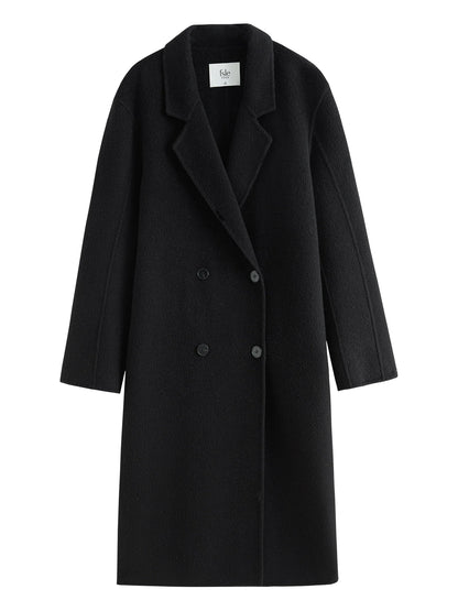 Damen Langmantel Doppelreiher Wintermantel Eleganter Mantel