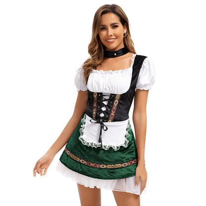 Damen Dirndl-Kostüm mit Schürze und Puffärmeln – Oktoberfest Verkleidung