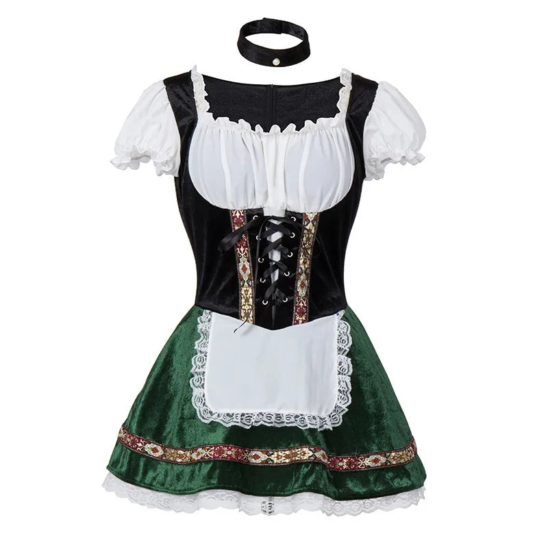 Damen Dirndl-Kostüm mit Schürze und Puffärmeln – Oktoberfest Verkleidung