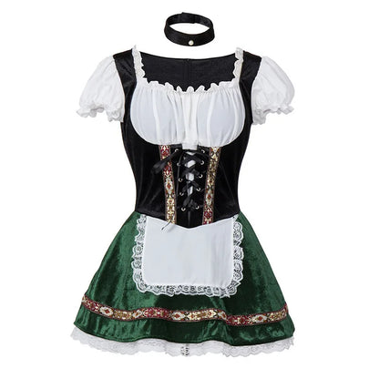Damen Dirndl-Kostüm mit Schürze und Puffärmeln – Oktoberfest Verkleidung