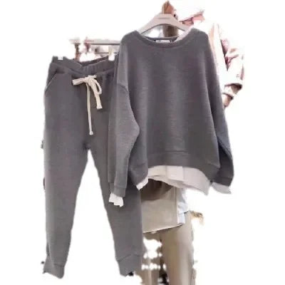 Women's Casual Two-Piece Set – Loose Sweater and Jogging Pants, ideal for Everyday & Relaxation