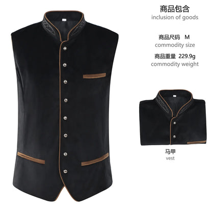 Traditional velvet vest brown green red black men’s Oktoberfest