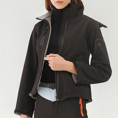 Damen Softshelljacke wasserabweisend atmungsaktiv mit Reißverschlusstaschen
