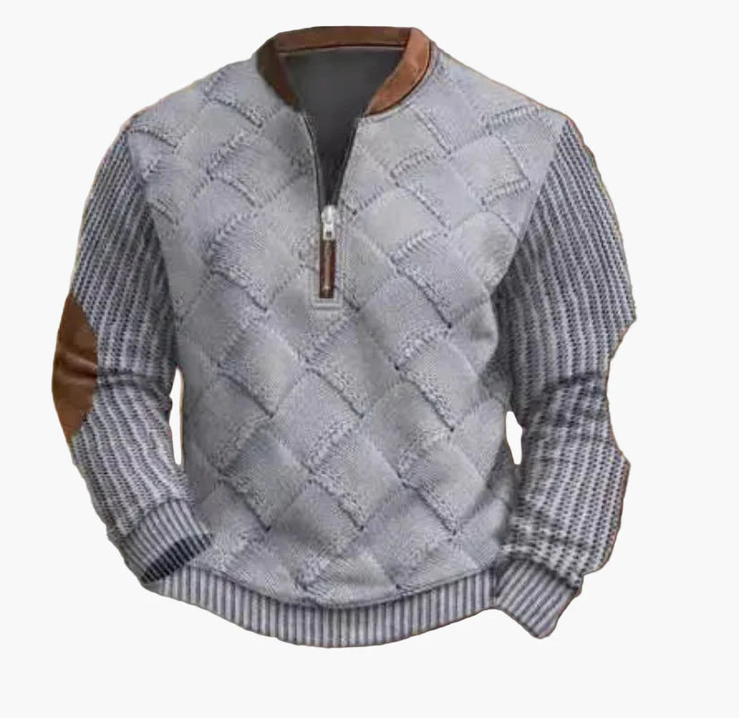 Herren Pullover mit halbem Reißverschluss – Stilvoller Strick-Look für Herbst und Winter