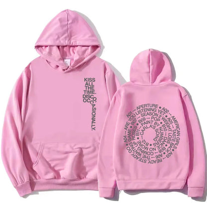 Unisex hoodie with hood, kangaroo pocket, and lettering
