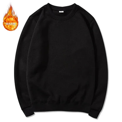 Unisex cotton-blend crew-neck sweatshirt, long sleeves, casual sweater