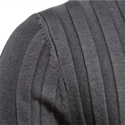 Men's rib-knit turtleneck sweater, long sleeve