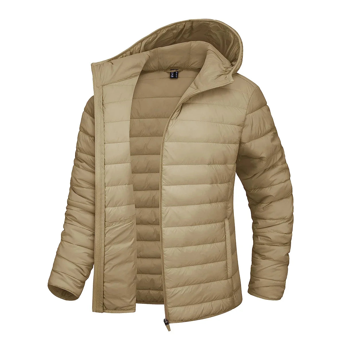 Damen Steppjacke mit Kapuze, Reißverschluss, Gelb
