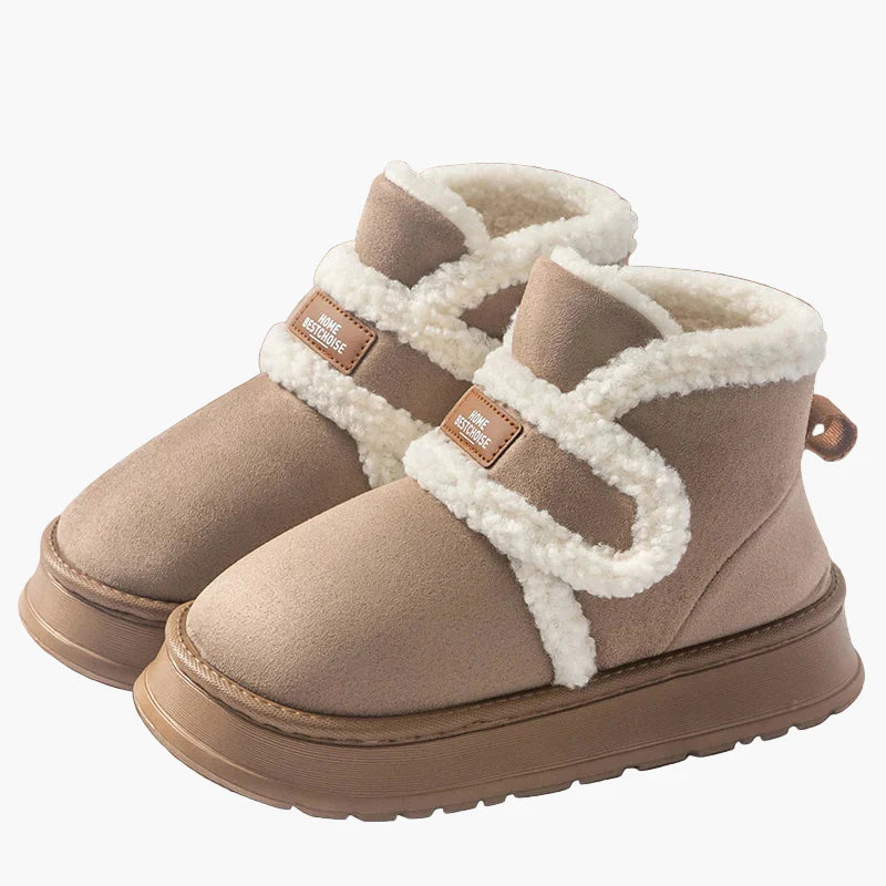 Women's Winter Slippers Warm with Velcro Closure – Comfort Boots for Home