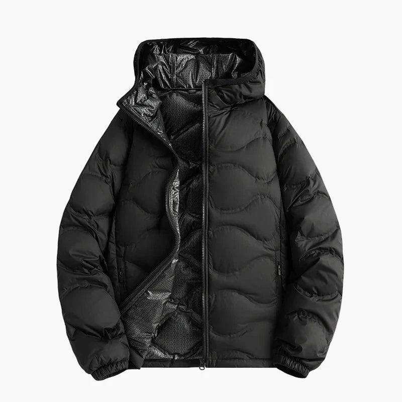 Men's quilted jacket winter outdoor casual jacket with hood – warming transitional jacket