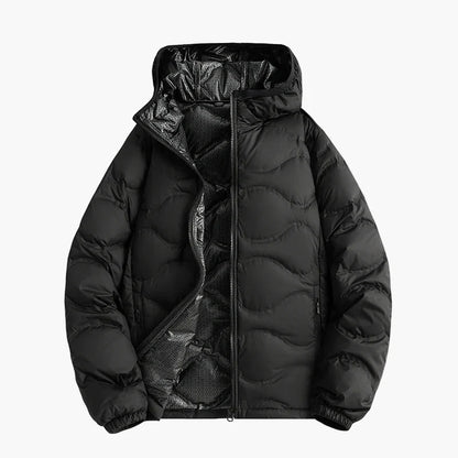 Men's quilted jacket winter outdoor casual jacket with hood – warming transitional jacket