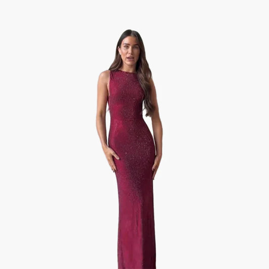 Damen Abendkleid Elegant Figurbetont Bodenlang – Perfekt für festliche Anlässe