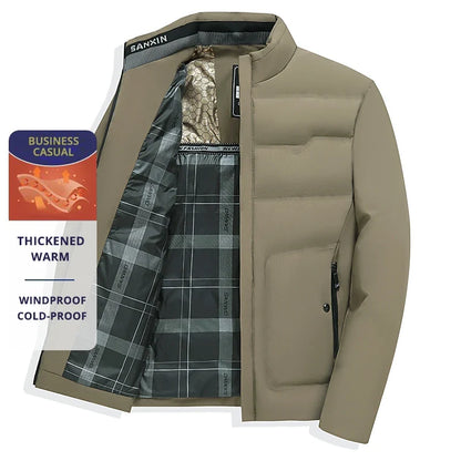 Men's Business Casual Winter Jacket – Windproof, Cold-Resistant, Thickened, Elegant