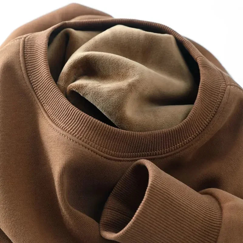 Unisex Long-Sleeve Crew-Neck Sweatshirt with Soft Fleece Lining