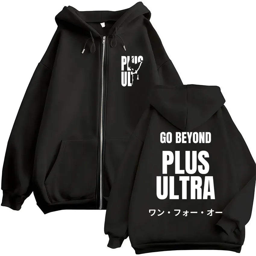 Unisex Kapuzenpullover mit Reißverschluss und Motivdruck