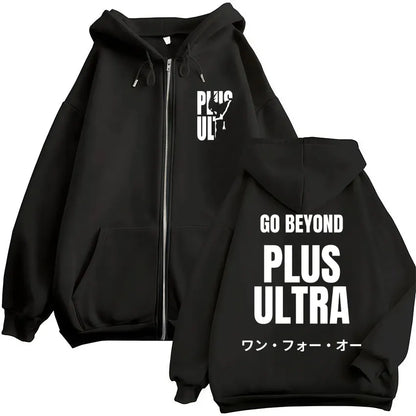 Unisex Kapuzenpullover mit Reißverschluss und Motivdruck