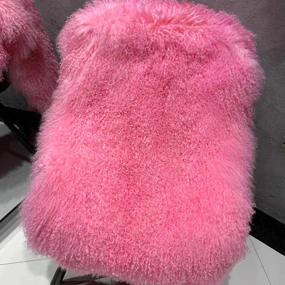 Women's Coat with Long Faux Fur Collar Long Sleeve Fluffy Teddy Coat