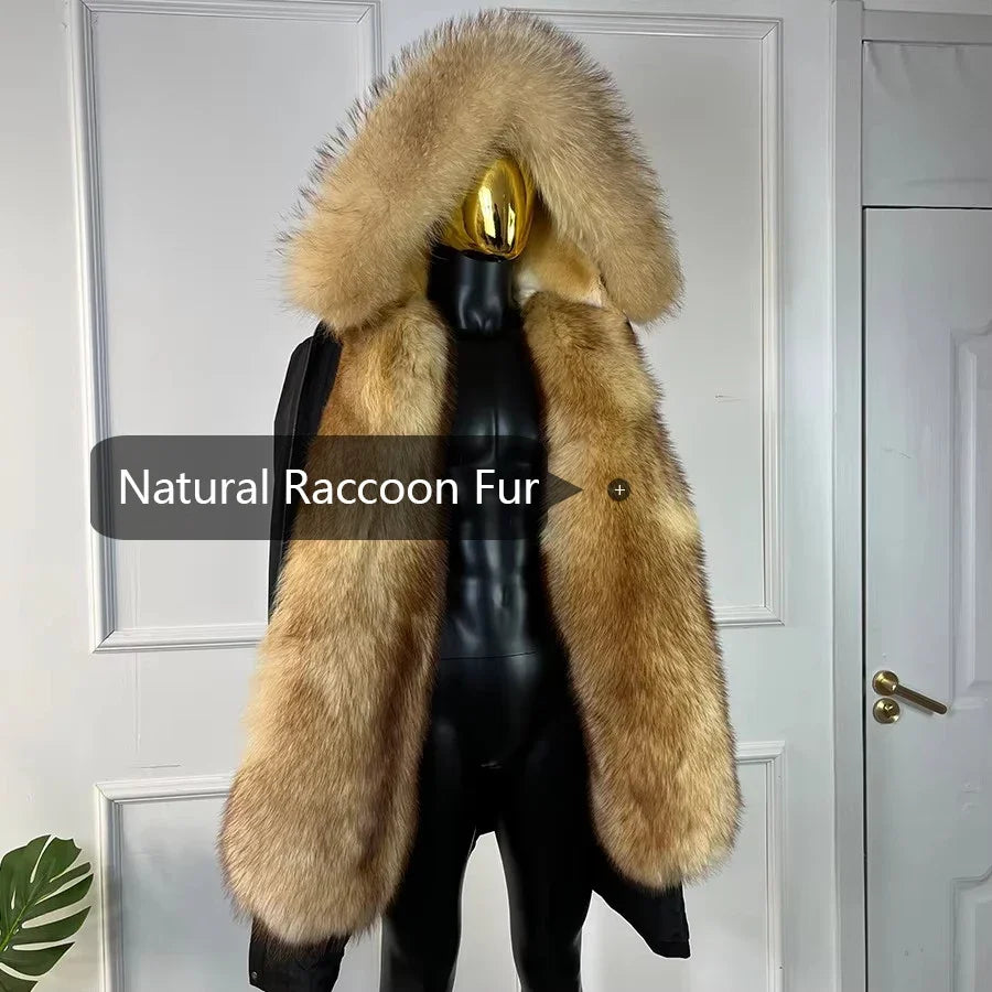 Parka mit Kunstfellfutter und Kapuze, Schwarz