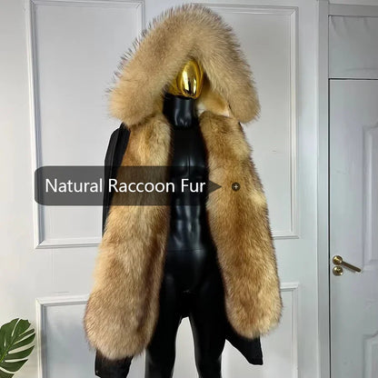Parka mit Kunstfellfutter und Kapuze, Schwarz