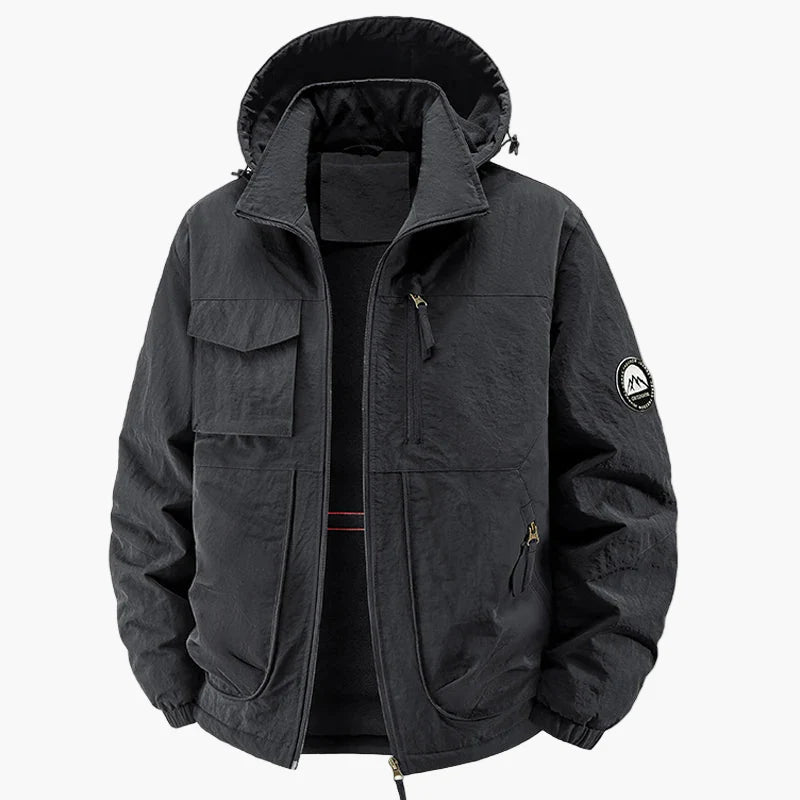 Men's outdoor casual jacket with hood – windproof & warm, ideal for autumn and winter