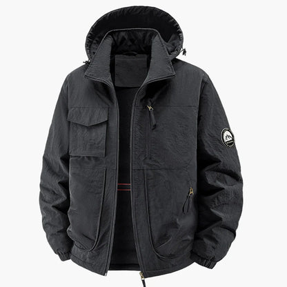 Men's outdoor casual jacket with hood – windproof & warm, ideal for autumn and winter