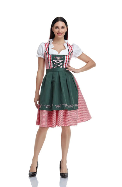 Traditional Women’s Checked Dirndl Dress