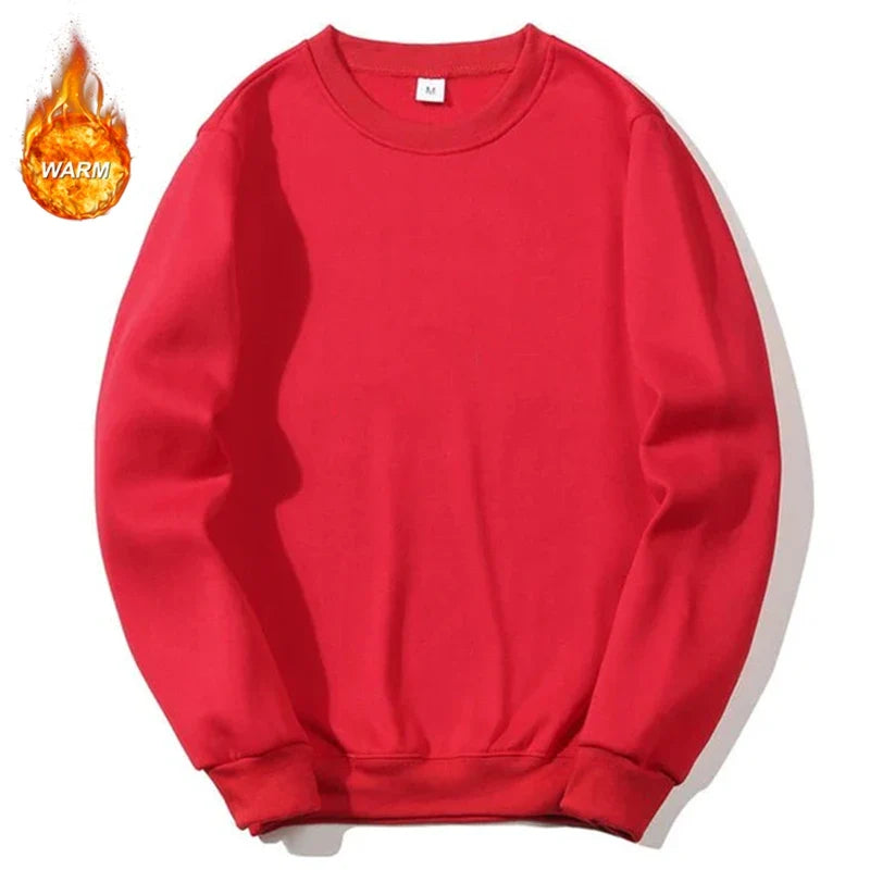 Unisex cotton-blend crew-neck sweatshirt, long sleeves, casual sweater