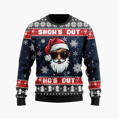 Herren Weihnachtspullover Lustig – Ugly Christmas Sweater mit Santa-Motiv und Spruch