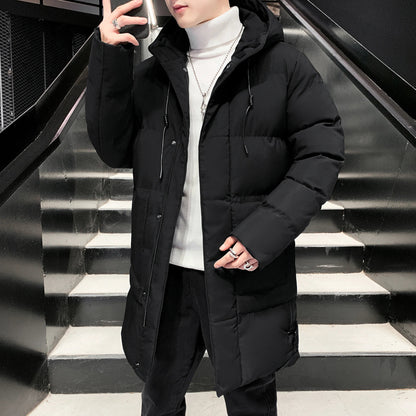 Men's hooded quilted winter coat – Long, warm & padded