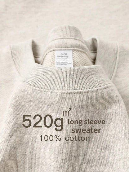 Unisex long-sleeve crew-neck sweatshirt, gray